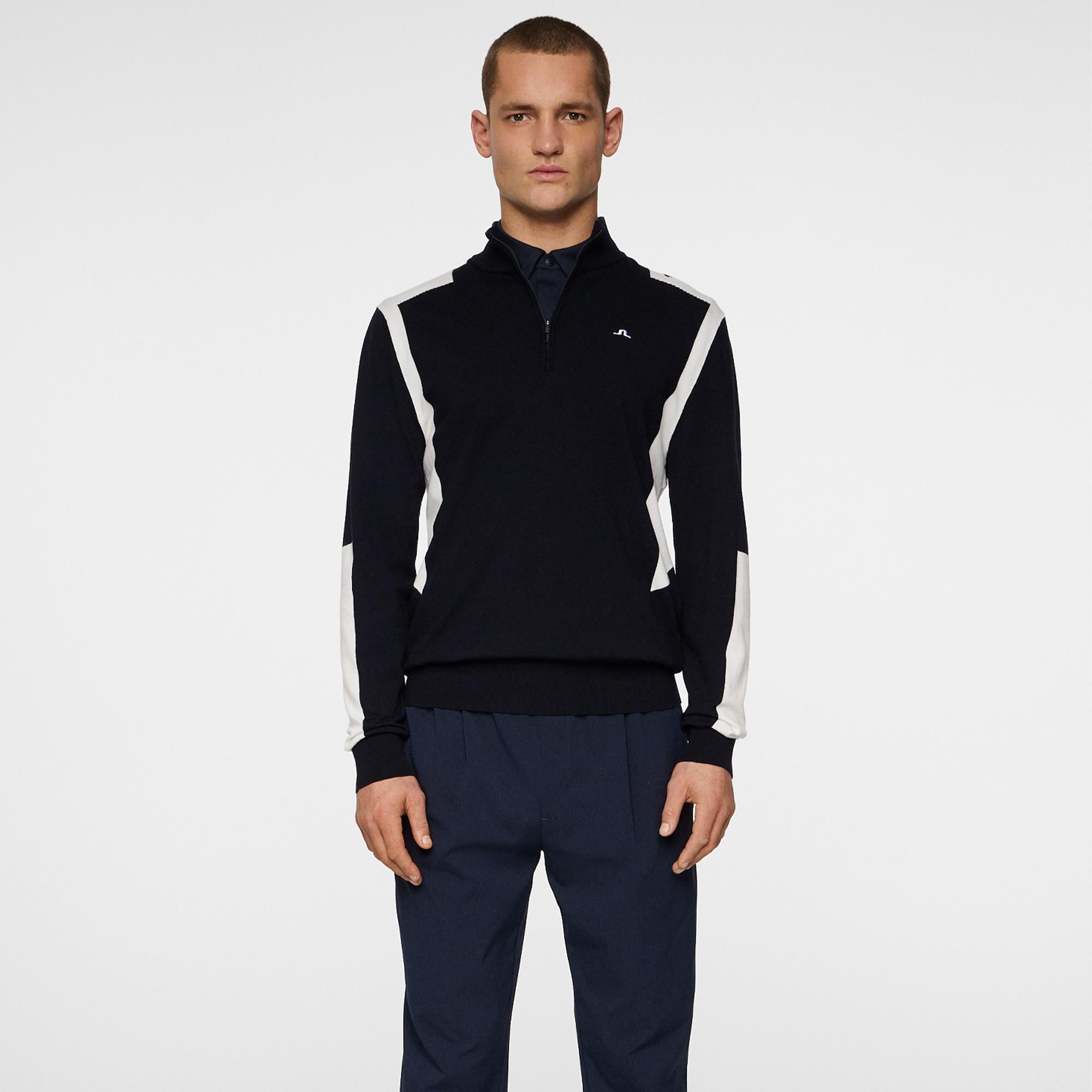 J Lindeberg Kendrick Knitted Quarter Zip Mens Sweater Navy